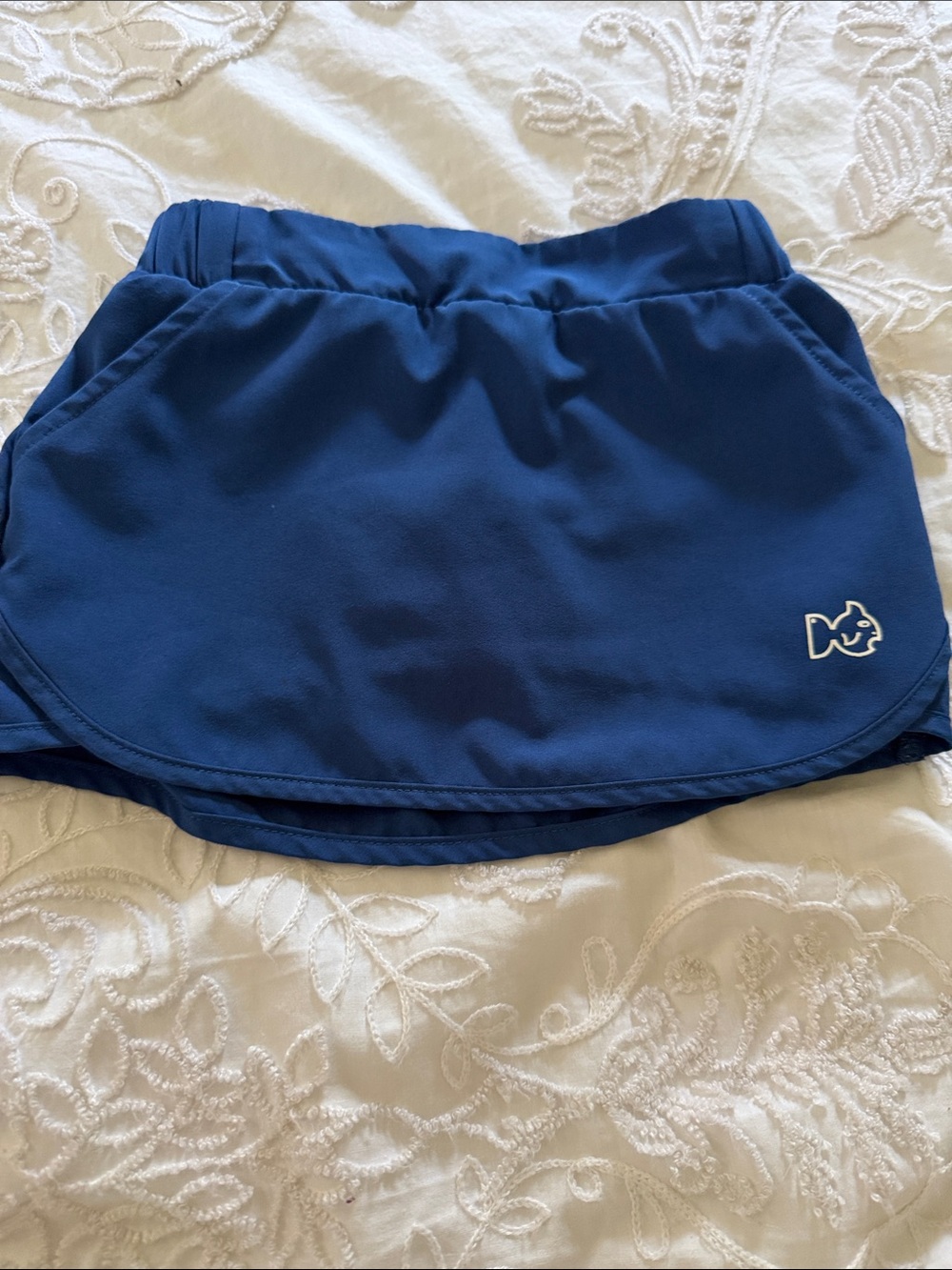Girls' Navy Active Skort with Fish Logo
